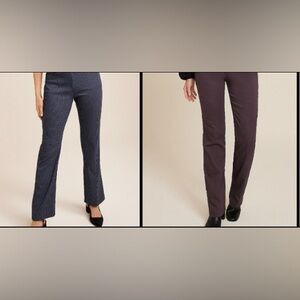 Two Pairs of Maurices Bengaline Dress Pants-Navy and Purple—XL Long